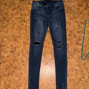 Celebrity Pink Dark Blue Distressed Skinny Jeans